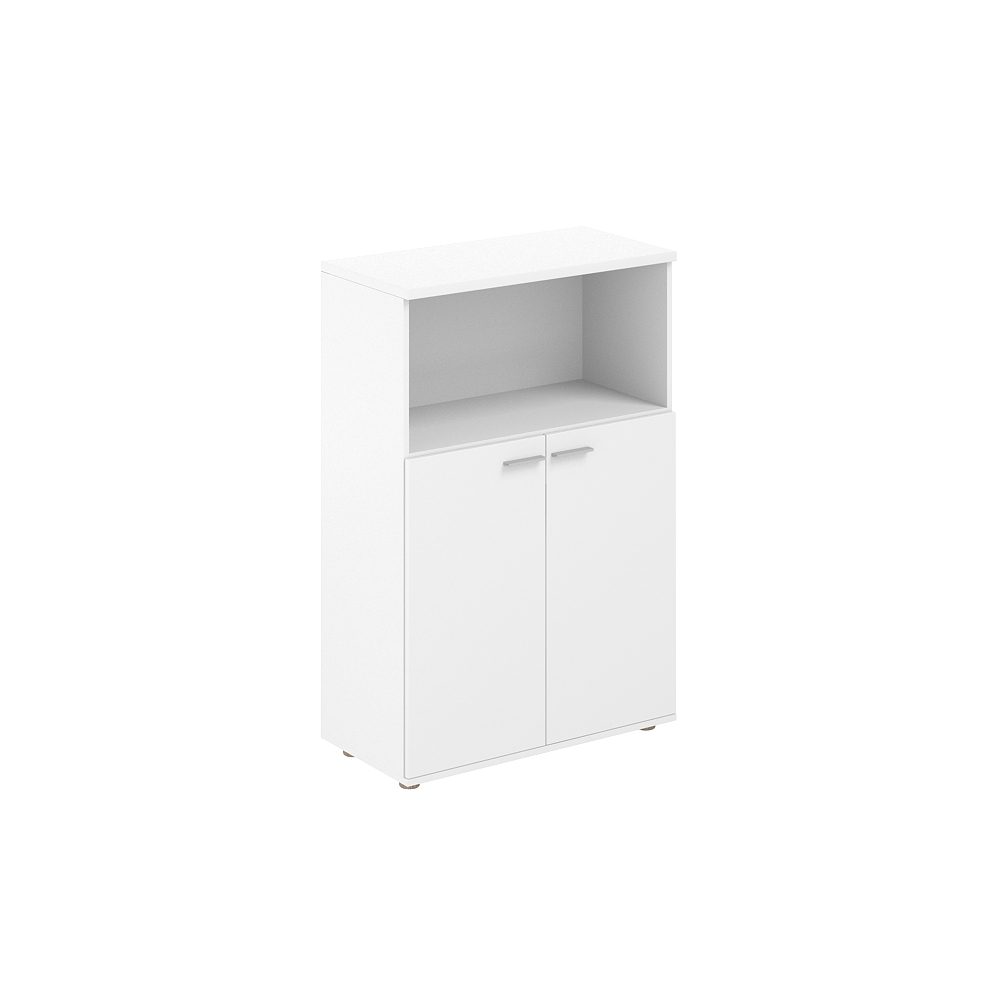 Шкаф средний с нишей  800х400х1200, 2-х дв., з.ст ЛДСП 16 мм SG.863.WH.WH