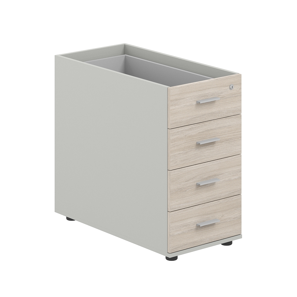 Тумба приставная 400х800х725 с 4 ящ.(метаб), с замком без топа SG.523.SH.OL.M