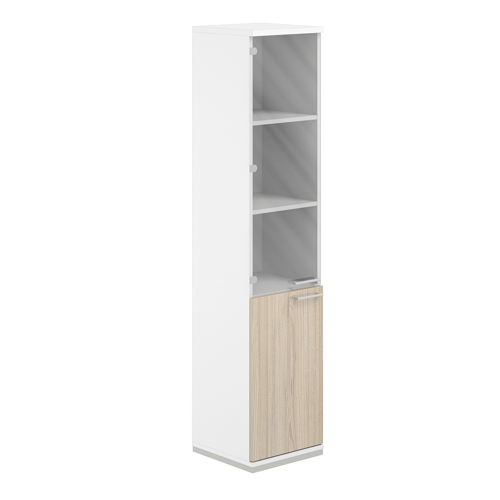 Шкаф 5 ур. 400х400х1833 со стеклом AG.209.WH.WH.AR.GL.L