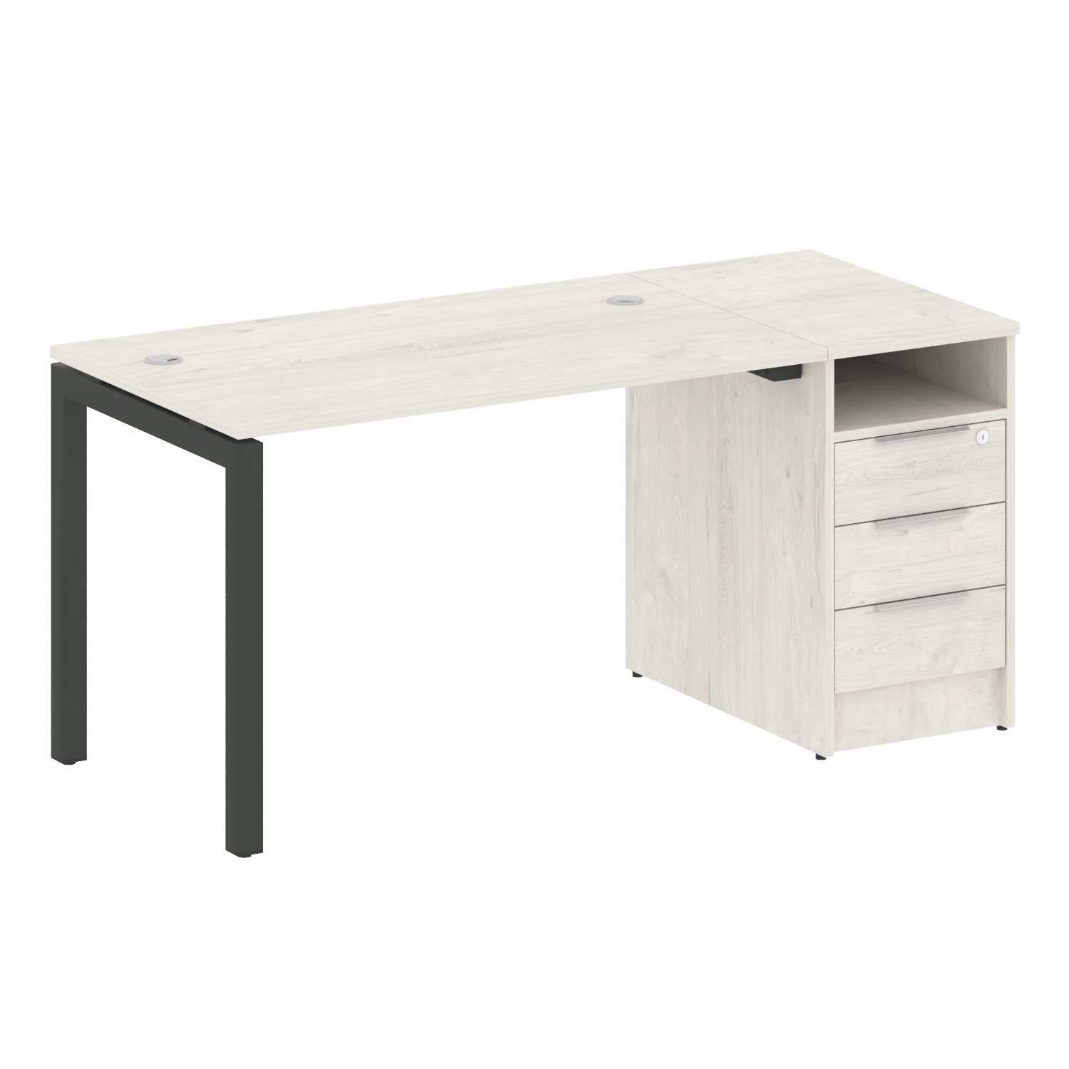 Metal System Quattro Рабочая станция с тумбой на П-образном м/к 50БП.РС-СТП-1.2