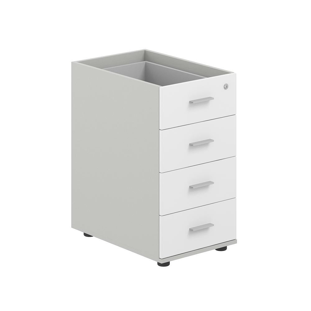 Тумба приставная 400х600х725 с 4 ящ., с замком без топа SG.521.SH.WH