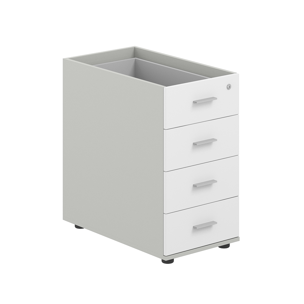 Тумба приставная 400х700х725 с 4 ящ., с замком без топа SG.522.SH.WH