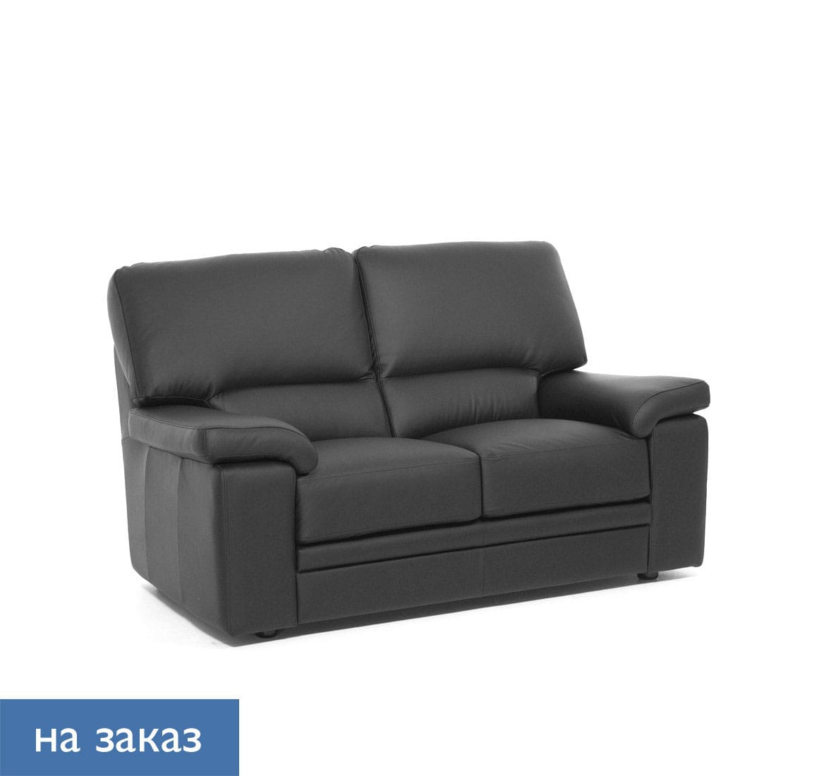 ELLA Диван 2 мест.иск.кожа ЧЕРНЫЙ