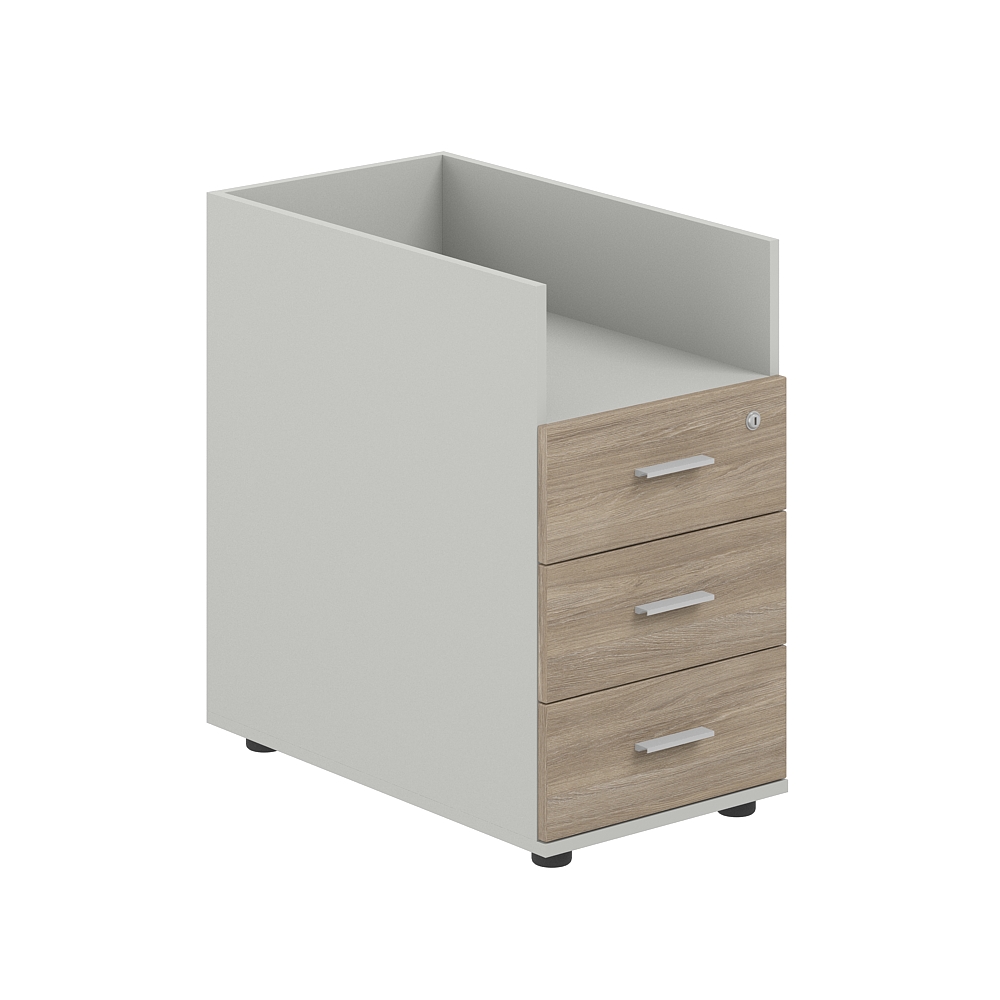 Тумба приставная 400х700х725 с 3 ящ. и нишей, с замком без топа SG.512.SH.OD