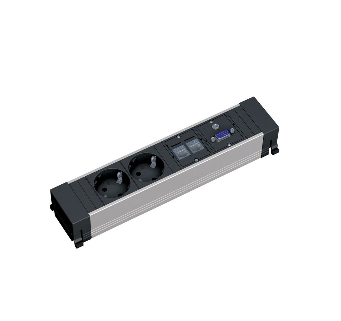 CONFERENCE эл.блок2+2Cat5+1VGA СЕРО-ЧЕРНЫЙ