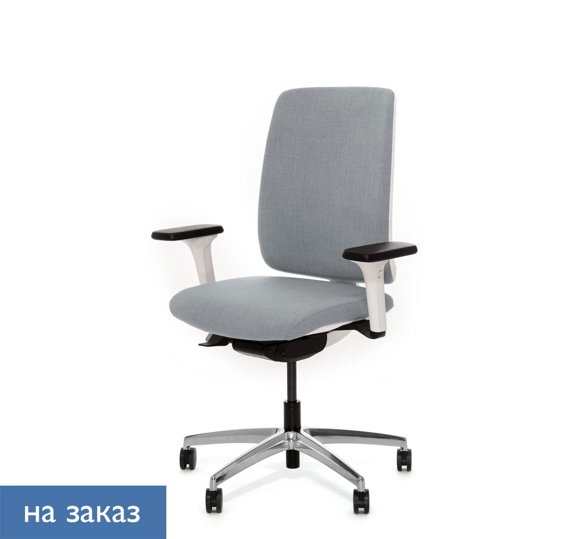 DION W Кресло, синх, 4D, алюм СЕРЫЙ/БЕЛЫЙ/АЛЮМ