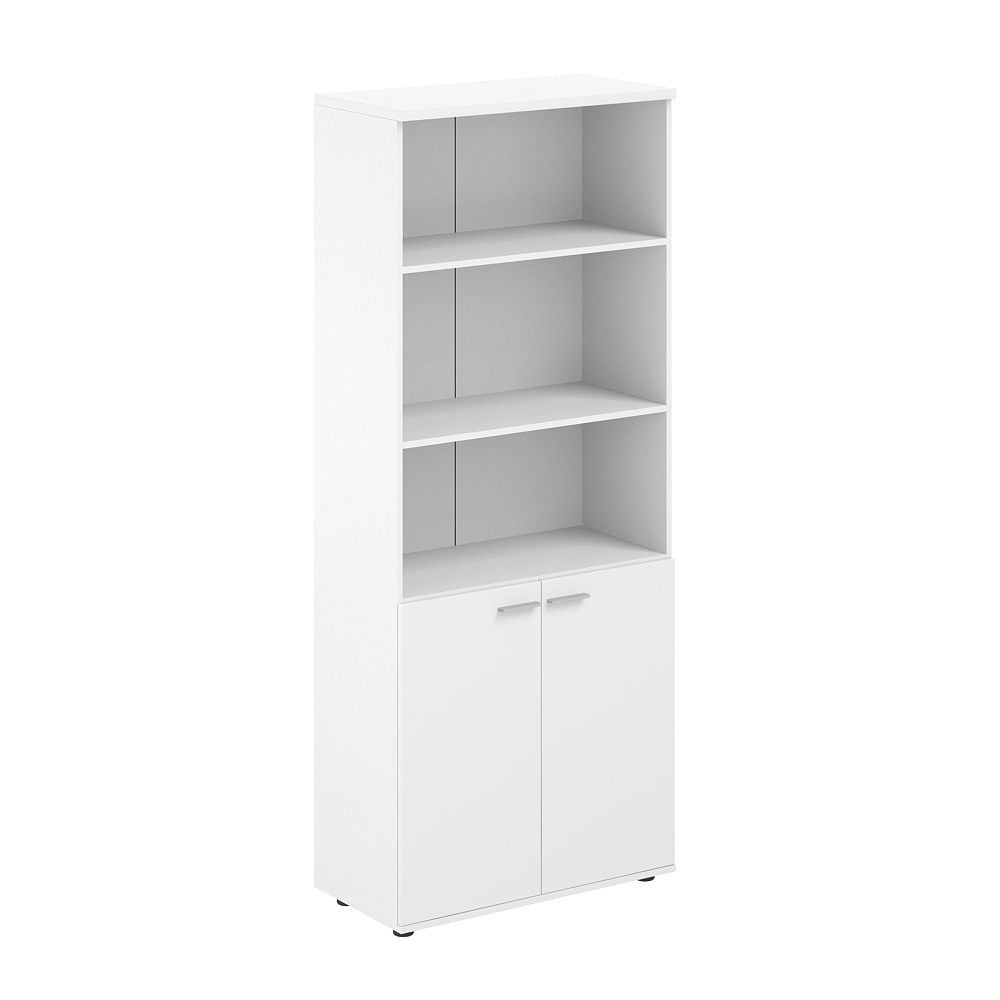 Шкаф высокий полуоткрытый 800х400х1955, 2-х дв, з.ст HDF SG.831.WH.WH