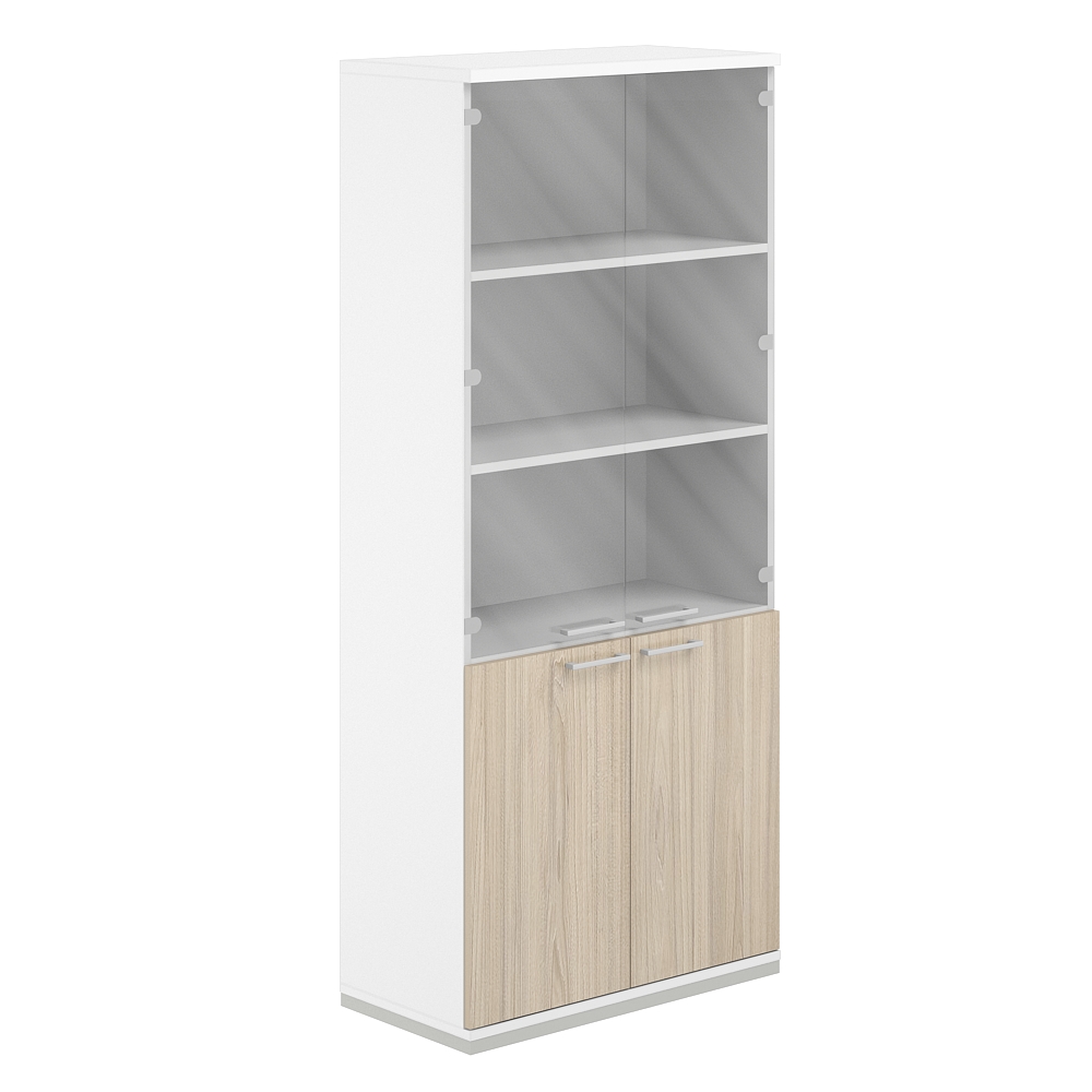 Шкаф 5 ур. 800х400х1833 со стеклом AG.210.WH.WH.AR.GL