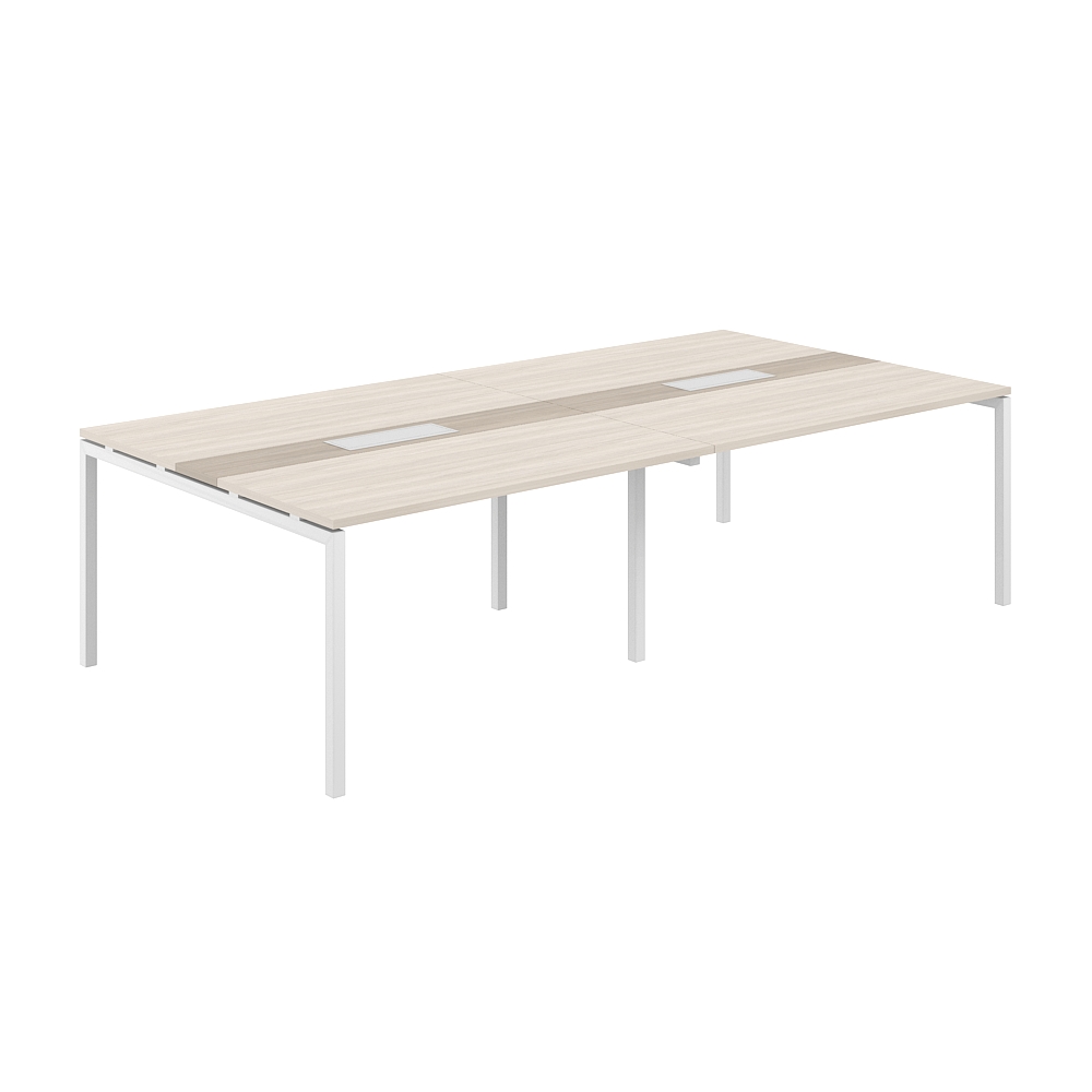 Стол переговорный комбинированный 2800х1438х750 МК40х40 SG.285.OL.44.WH.OD