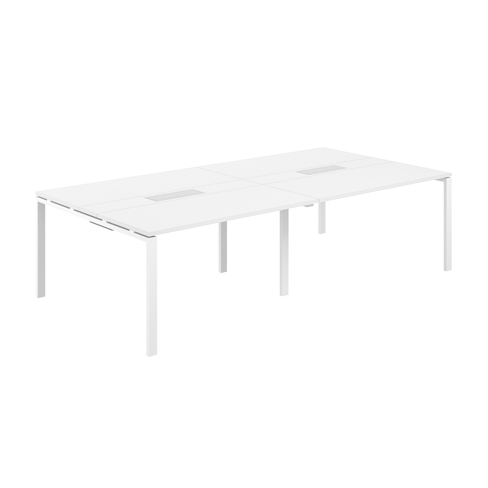 Стол переговорный комбинированный 2800х1438х750 МК60х30 SG.285.WH.63.WH.WH