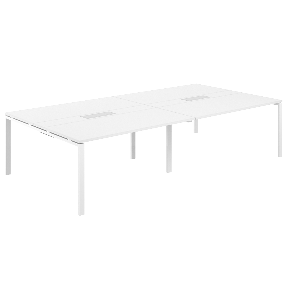 Стол переговорный комбинированный 3200х1638х750 МК60х30 SG.286.WH.63.WH.WH
