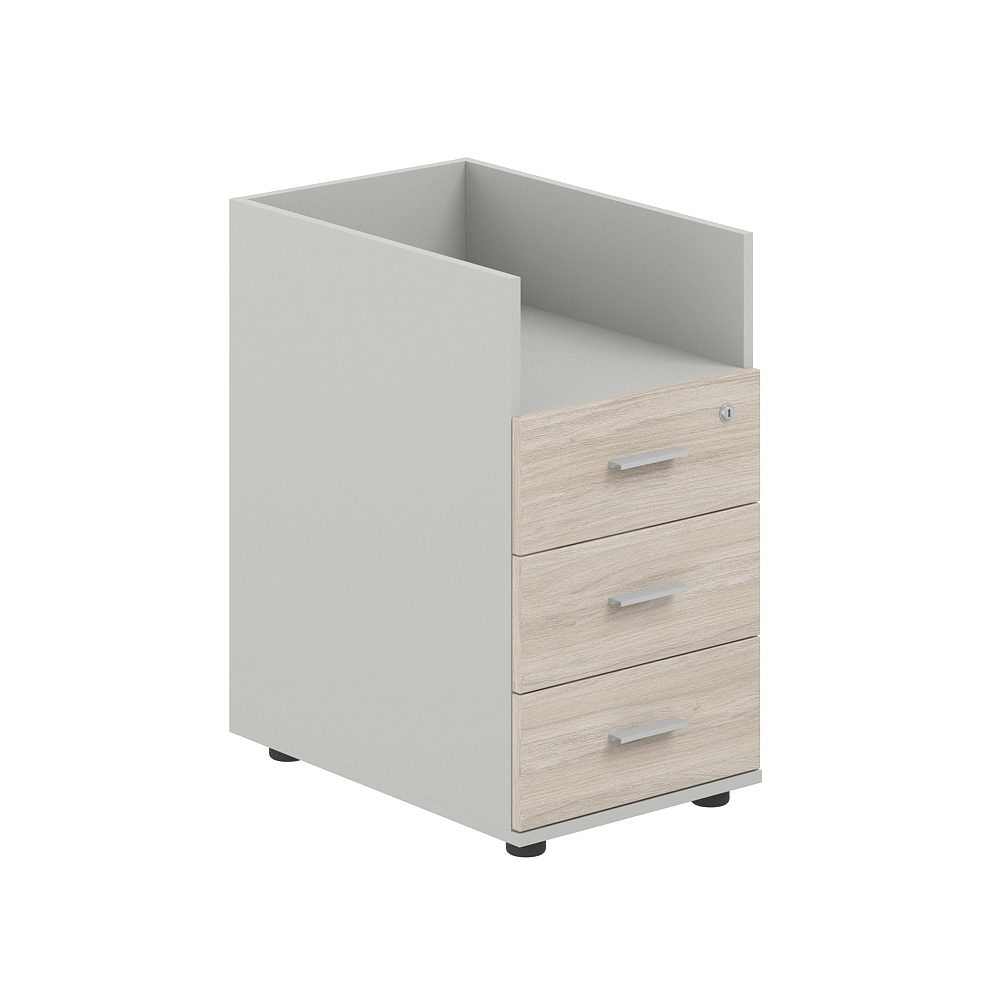 Тумба приставная 400х600х725 с 3 ящ. и нишей, с замком без топа SG.511.SH.OL