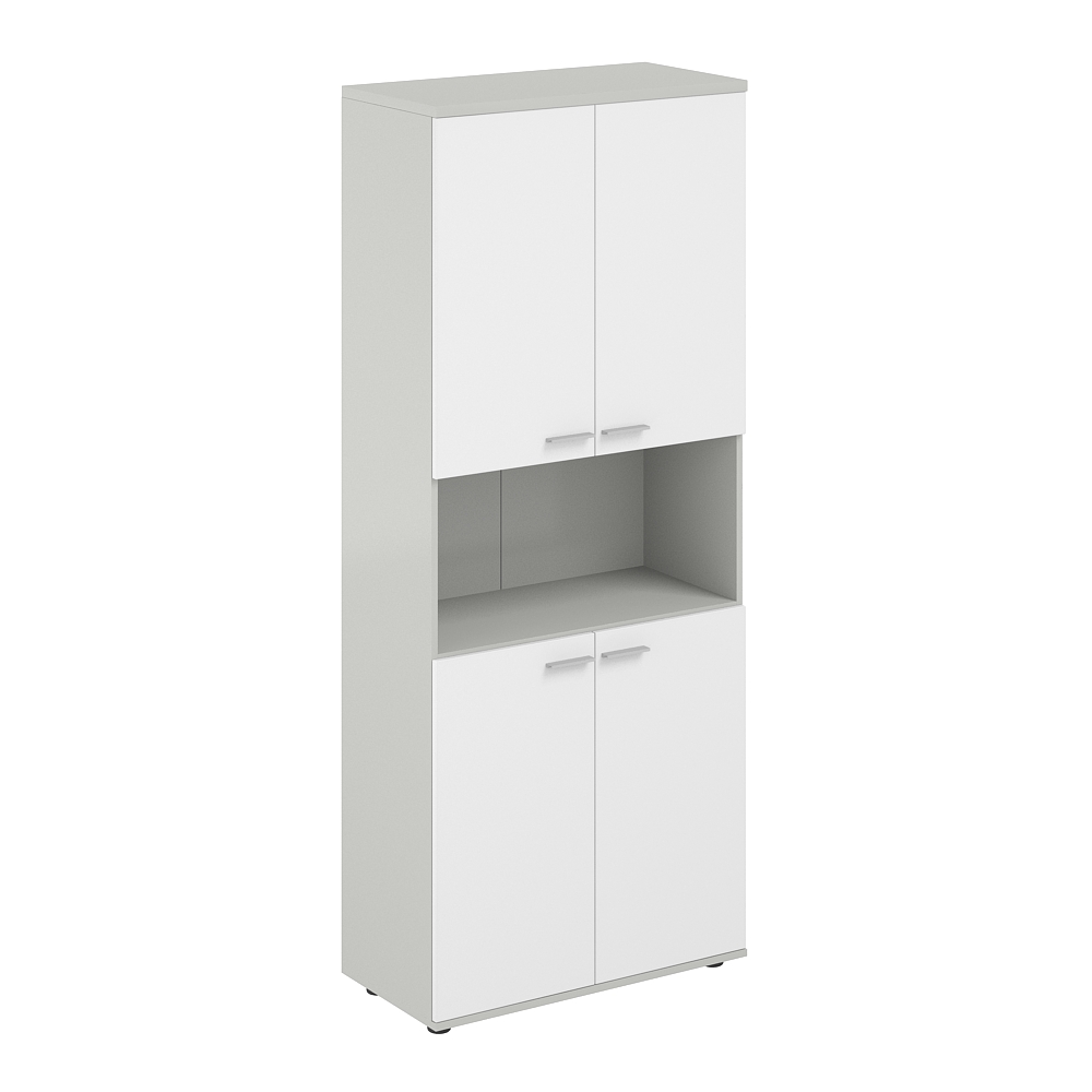 Шкаф высокий с нишей 800х400х1955, 4-х дв, з.ст HDF SG.841.SH.WH.WH