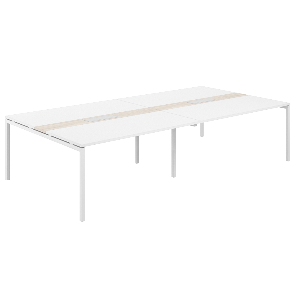 Стол переговорный комбинированный 3200х1638х750 МК40х40 SG.286.WH.44.WH.OL