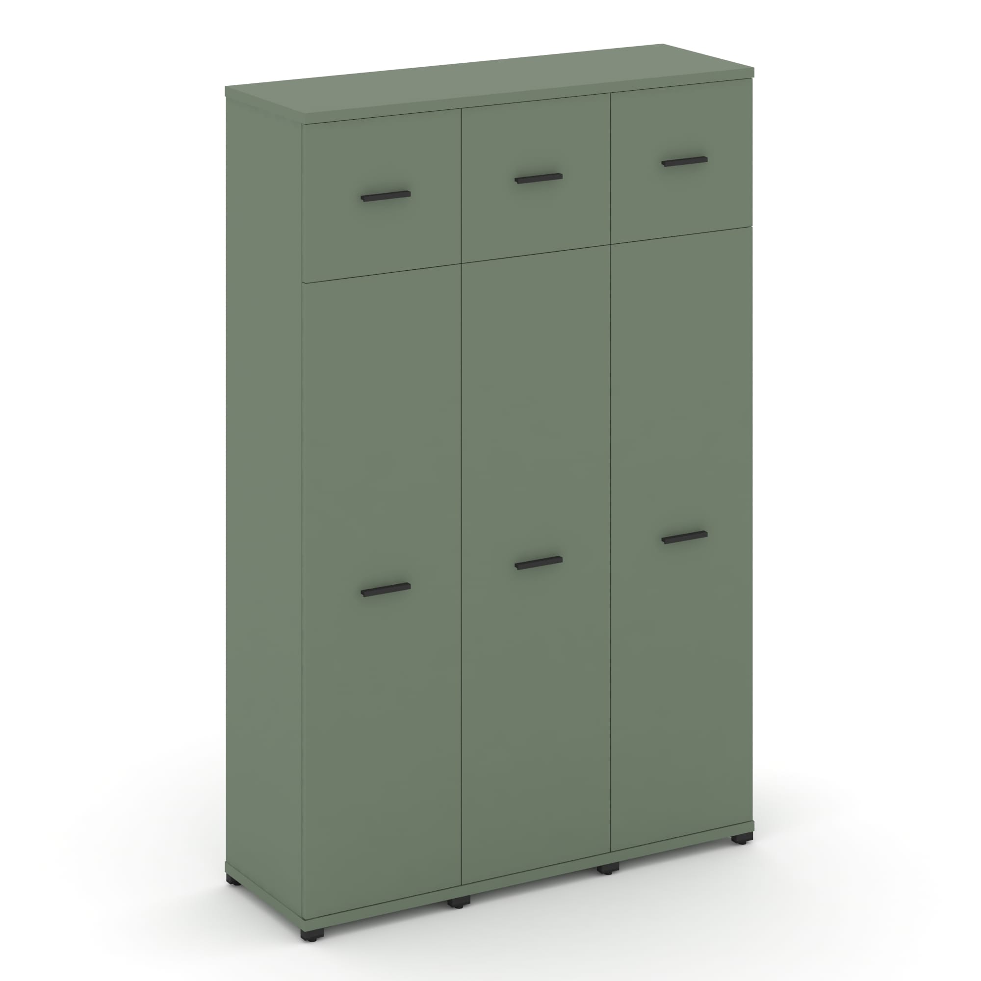 Concept Шкаф 3 узкие секции, 5 ниш CN.STU-537 B Кобо/Металл Черный 1252*420*1922