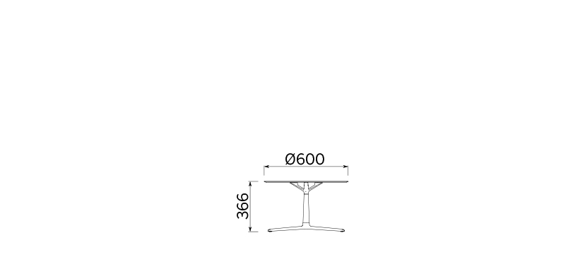 Стол Tab H 365 top ⦰ 600 mm