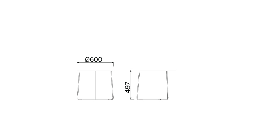 Стол Fil H 500 top Ø 600 mm
