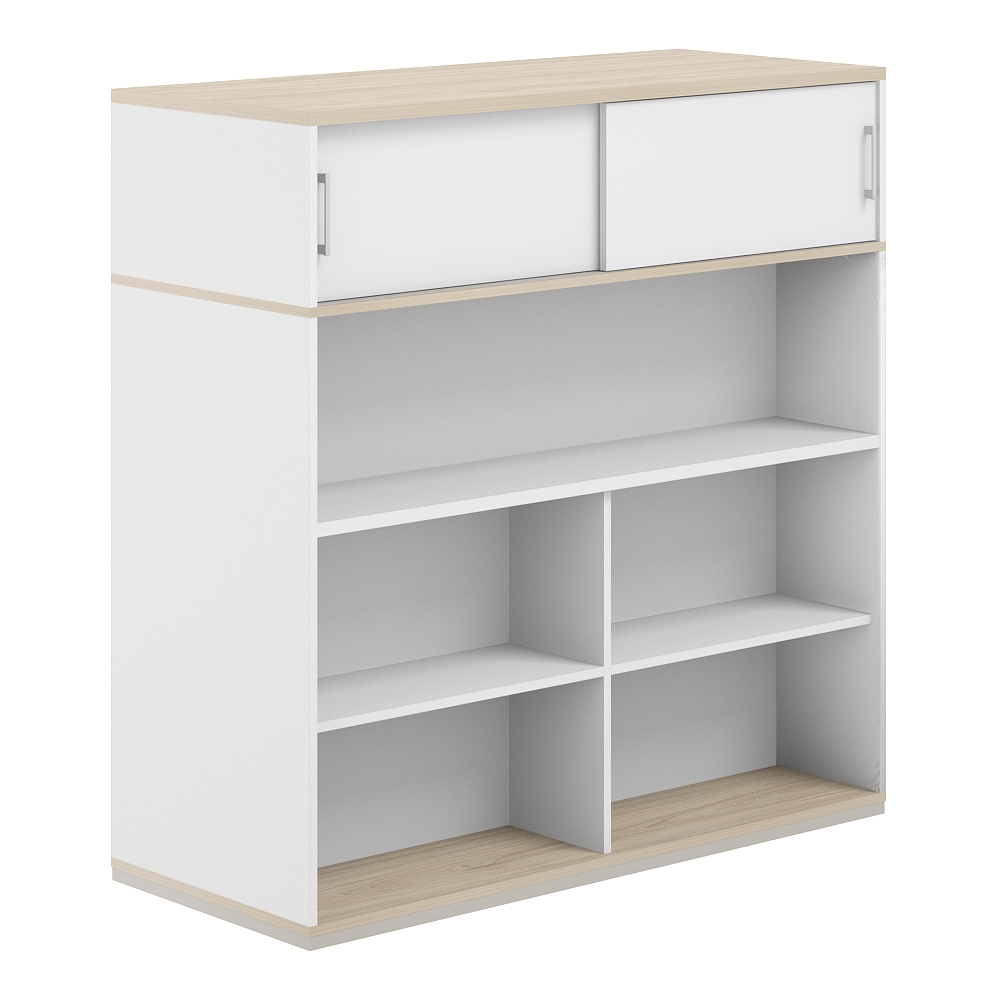 Стеллаж-комбо 2-стор. 1238 с антресолью, с экраном ЛДСП AG.254.330.674.WH