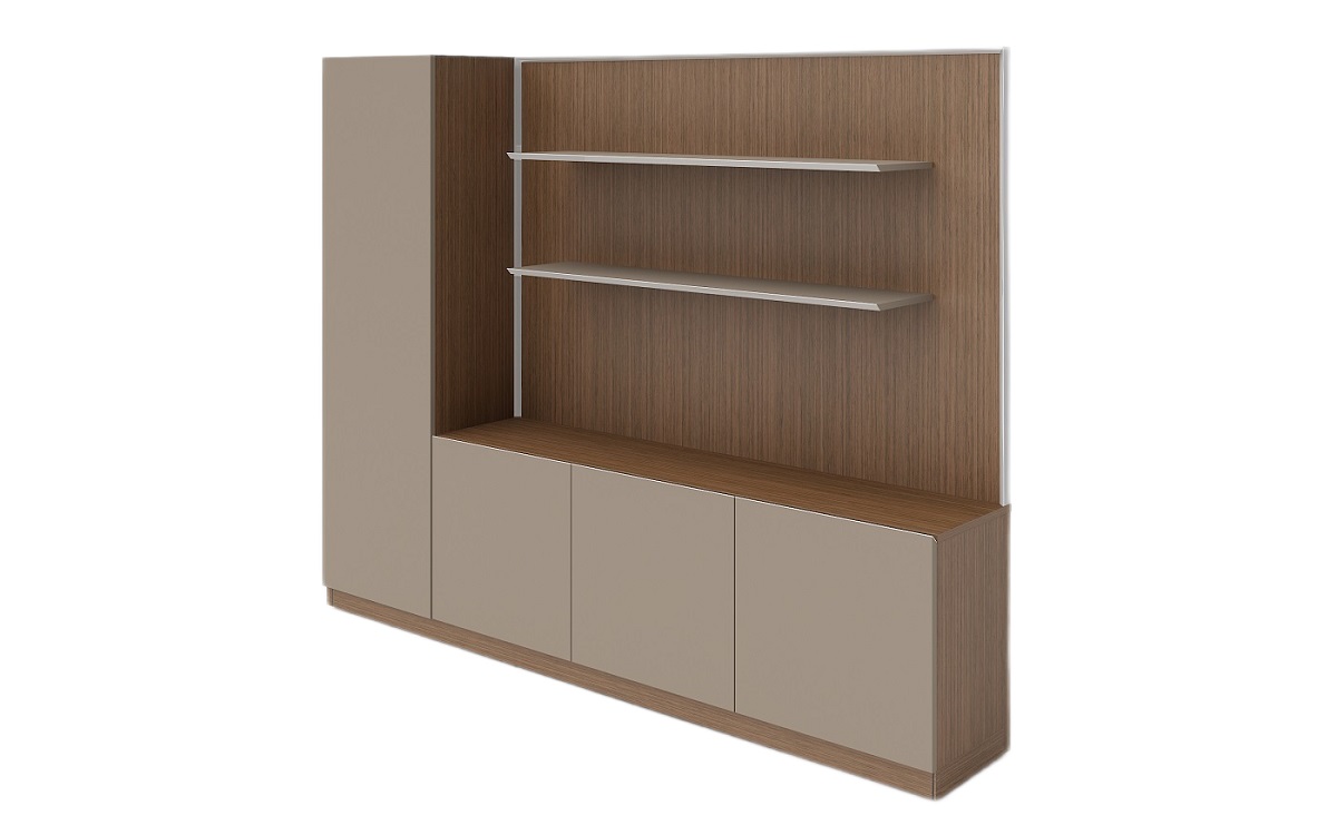 Шкаф с открытыми полками и гардеробом*