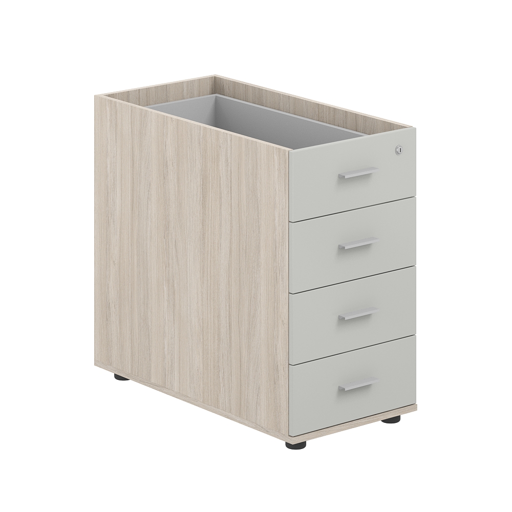 Тумба приставная 400х800х725 с 4 ящ., с замком без топа SG.523.OL.SH