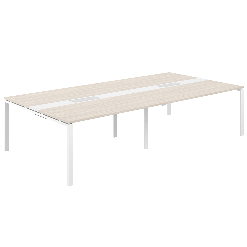 Стол переговорный комбинированный 3200х1638х750 МК60х30 SG.286.OL.63.WH.WH