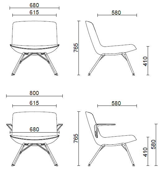 Мягкое кресло Milos Lounge 4-legs armchair