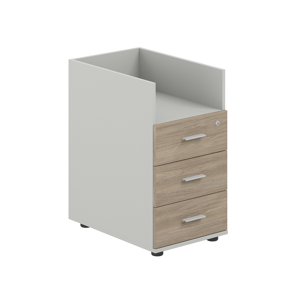 Тумба приставная 400х600х725 с 3 ящ. и нишей, с замком без топа SG.511.SH.OD