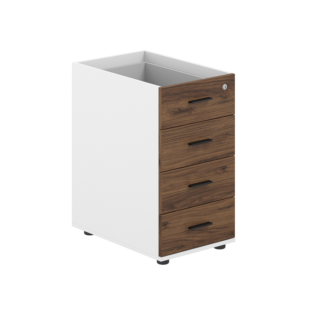 Тумба приставная 400х600х725 с 4 ящ.(метаб), с замком без топа SG.521.WH.DM.M