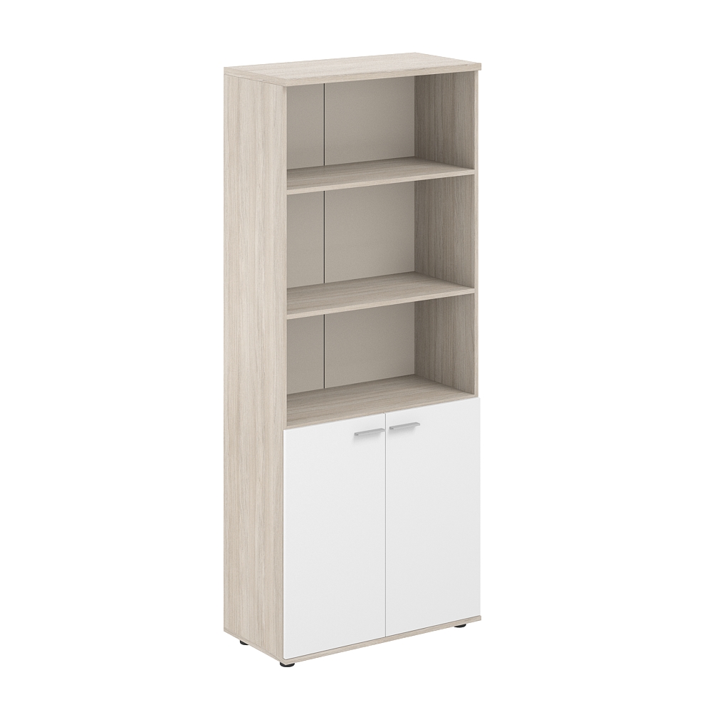 Шкаф высокий полуоткрытый 800х400х1955, 2-х дв, з.ст HDF SG.831.OL.WH