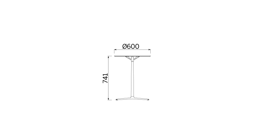 Стол Tab H 740 top ⦰ 600 mm