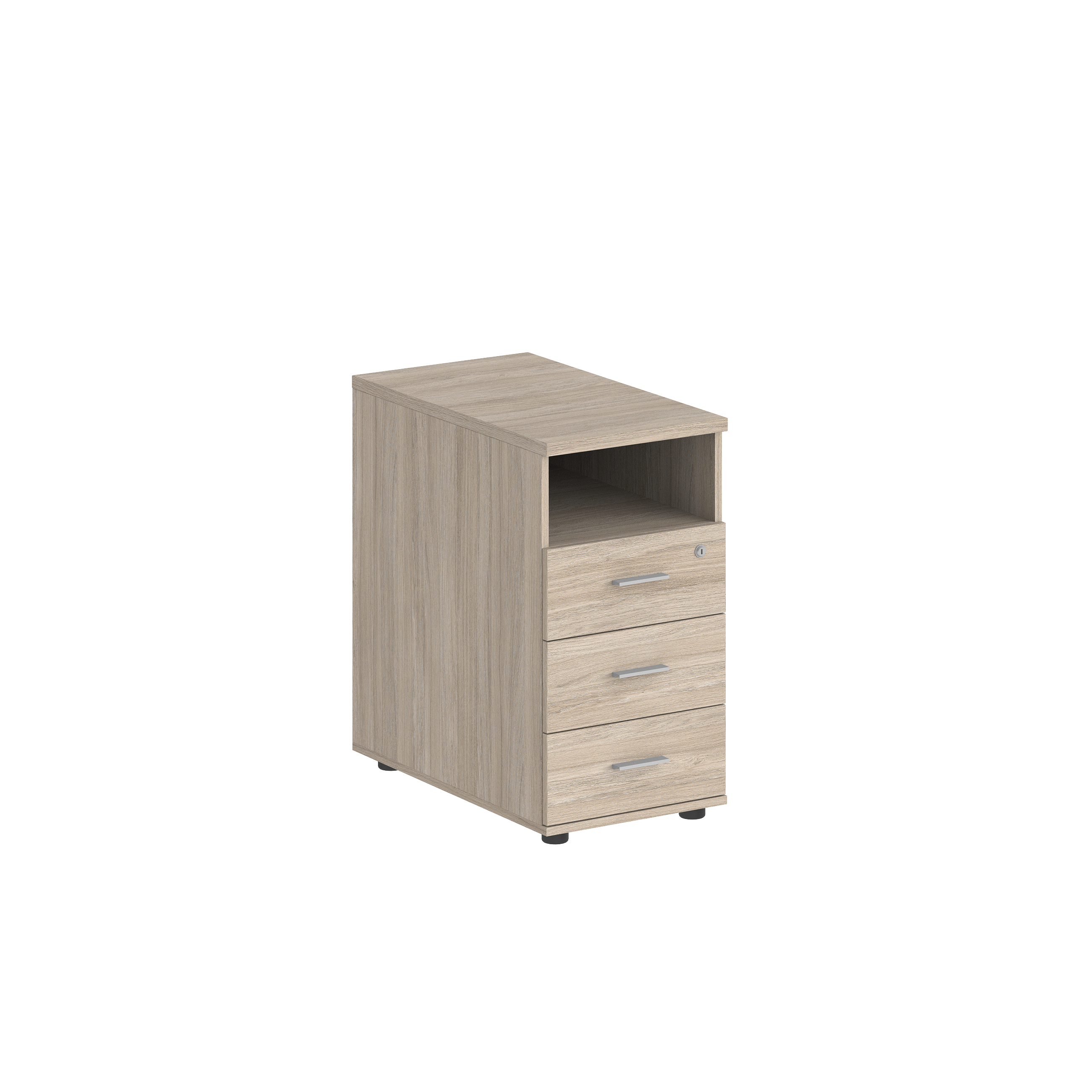 Тумба приставная 400х800х725 с 3 ящ.(метаб) и нишей, с замком без топа SG.513.OL.OL.M