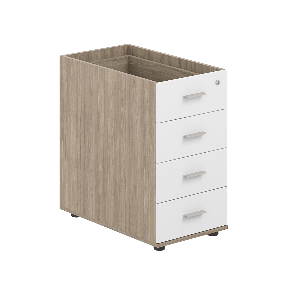 Тумба приставная 400х700х725 с 4 ящ., с замком без топа SG.522.OD.WH