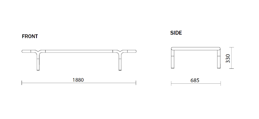 Банкетка Bomm 2 cushions modular unit
