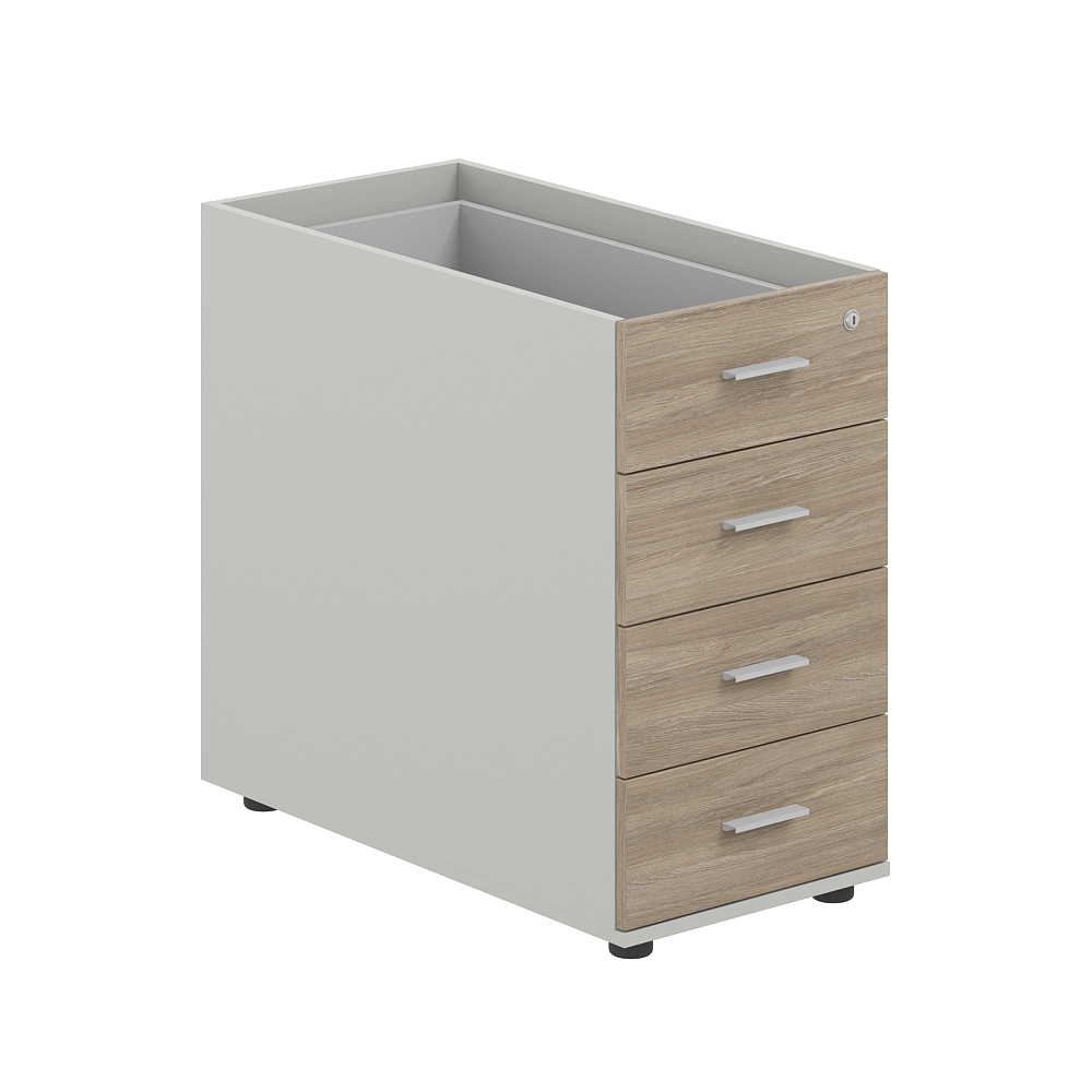 Тумба приставная 400х800х725 с 4 ящ.(метаб), с замком без топа SG.523.SH.OD.M