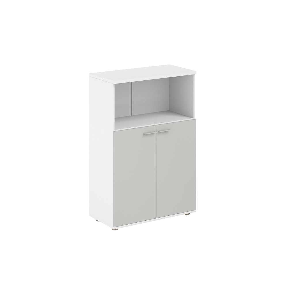Шкаф средний с нишей 800х400х1200, 2-х дв., з.ст HDF SG.843.WH.SH