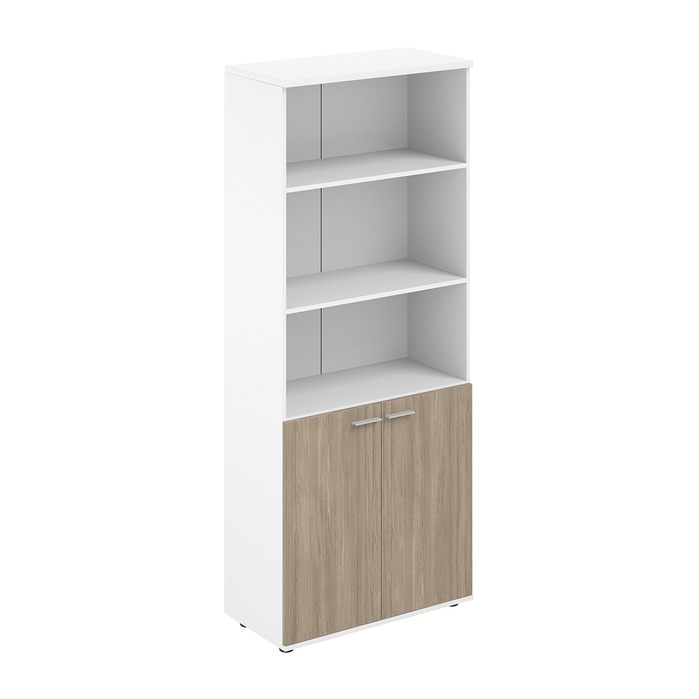 Шкаф высокий полуоткрытый 800х400х1955, 2-х дв, з.ст HDF SG.831.WH.OD