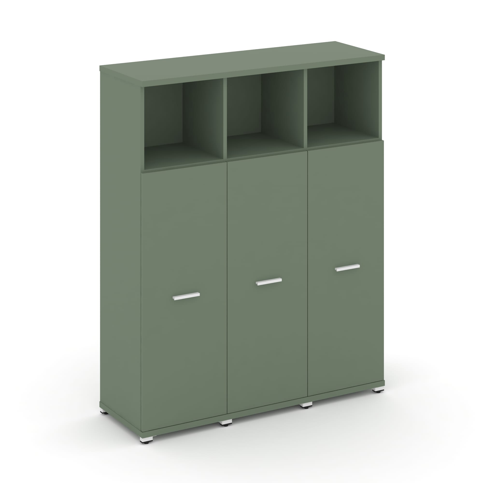 Concept Шкаф 3 узкие секции, 4 ниши CN.STU-433 W Кобо/Металл Белый 1252*420*1554