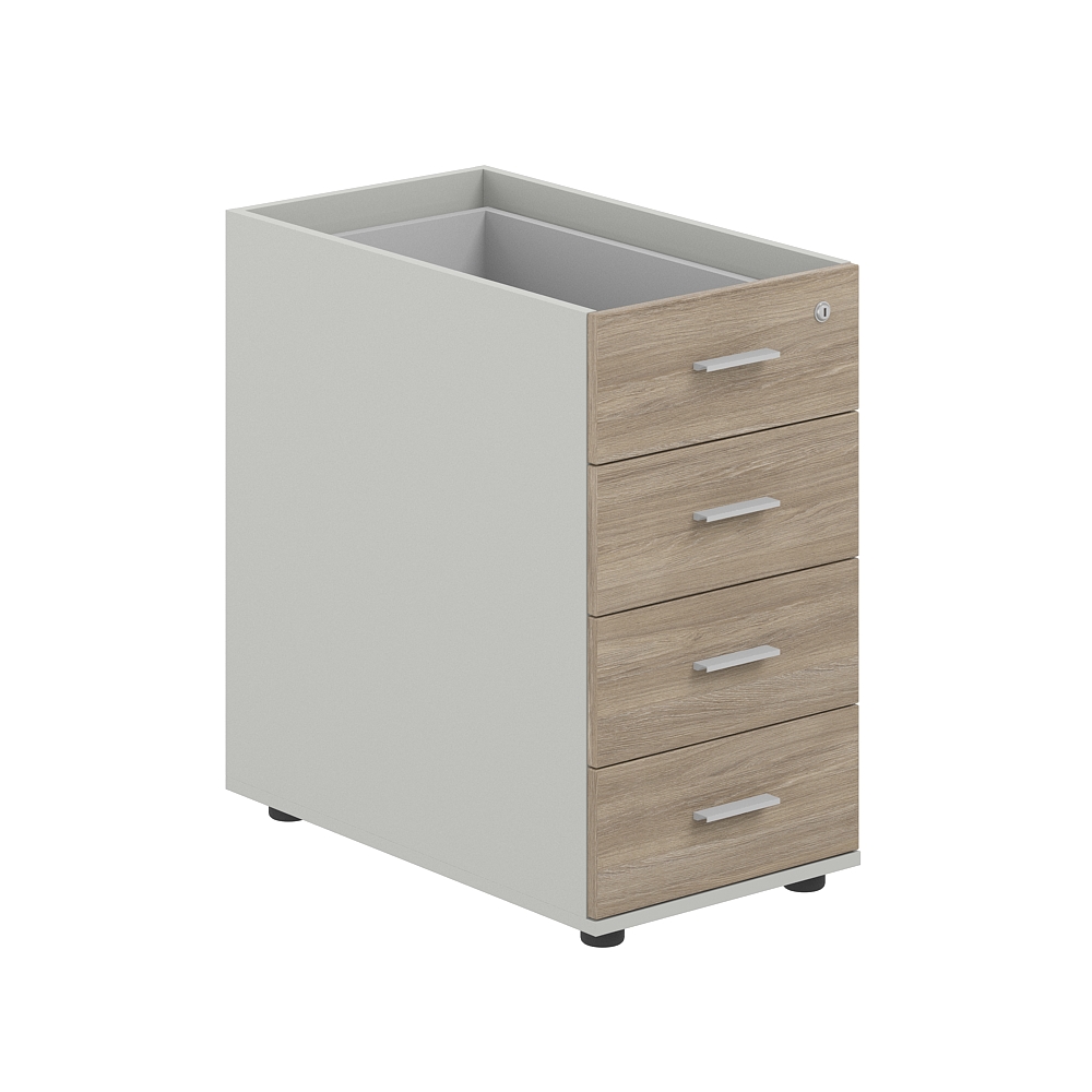 Тумба приставная 400х700х725 с 4 ящ., с замком без топа SG.522.SH.OD