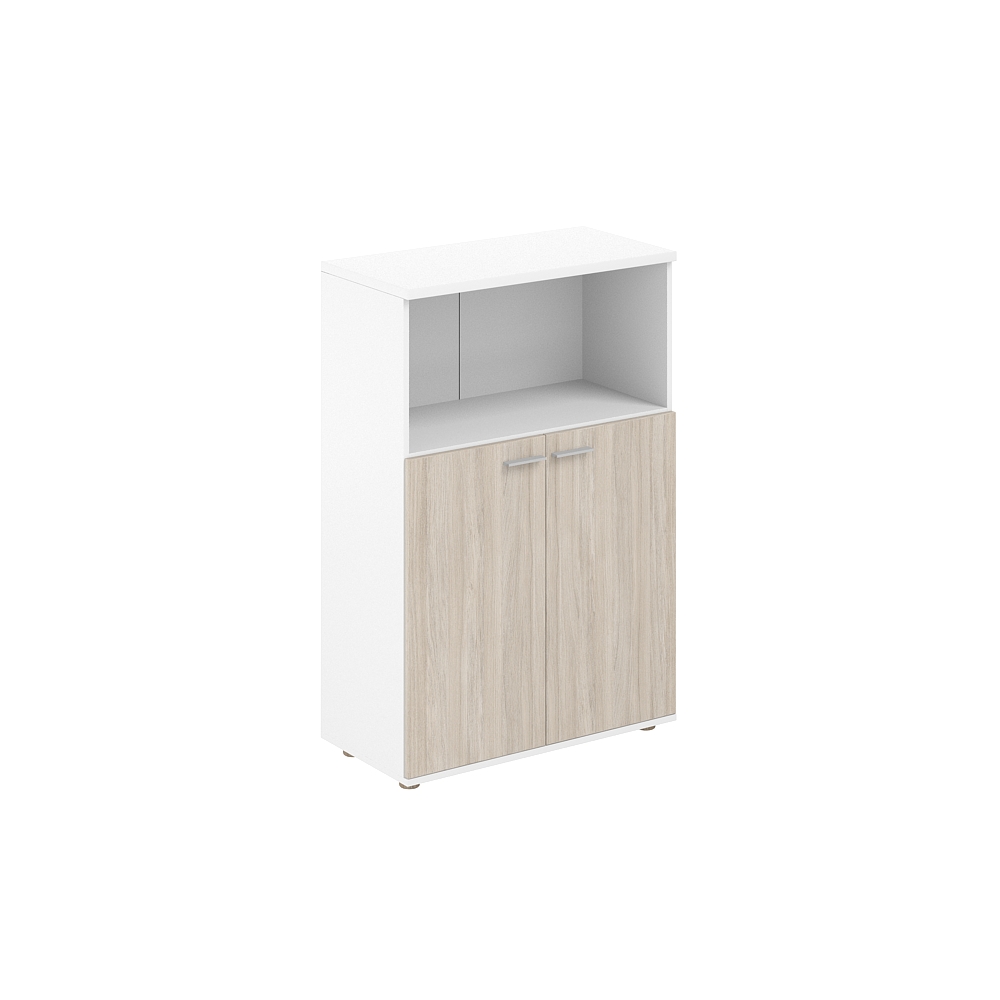 Шкаф средний с нишей 800х400х1200, 2-х дв., з.ст HDF SG.843.WH.OL