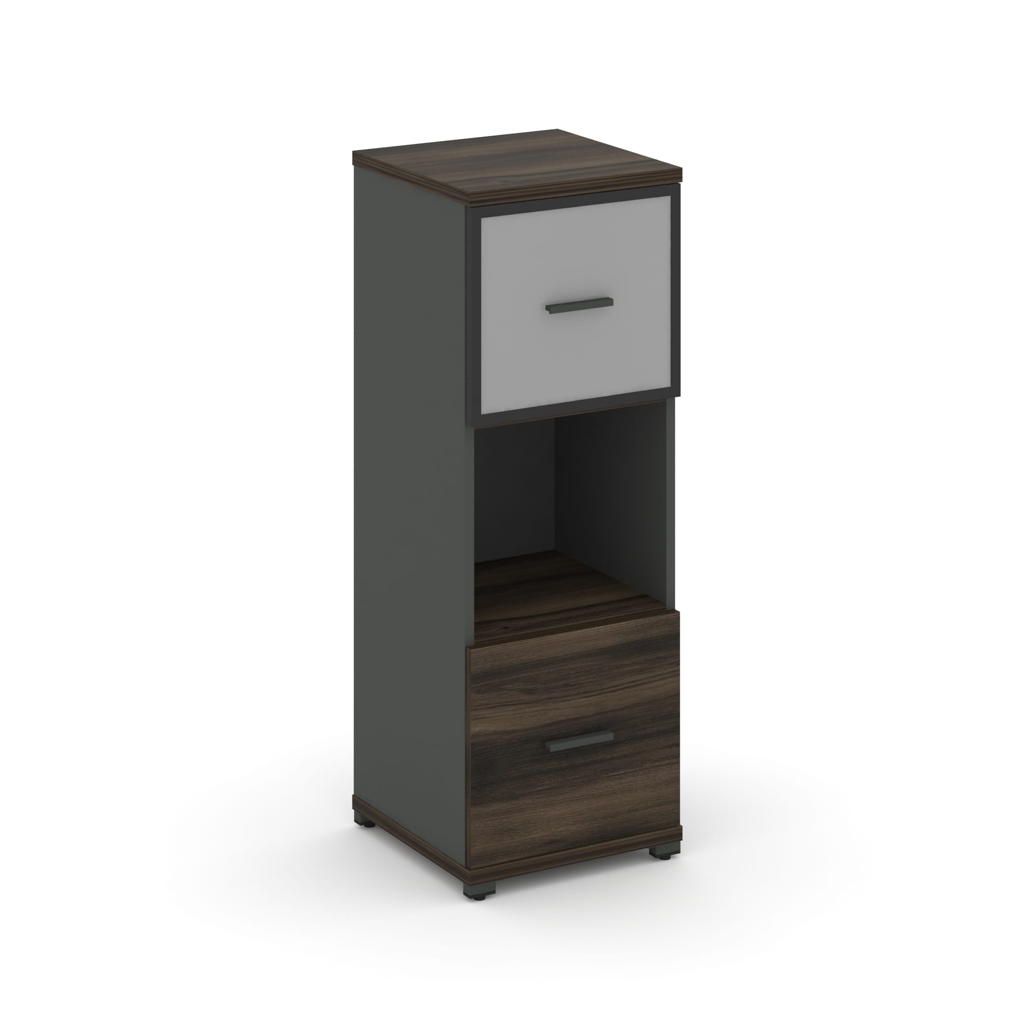 Concept Шкаф 1 узкая секция, 3 ниши CN.STU-315 RMB A Дуб Мали/Антрацит/Металл Антрацит/Сатин 420*420