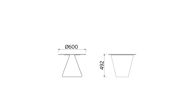 Стол Tov H 500 top ⦰ 600 mm