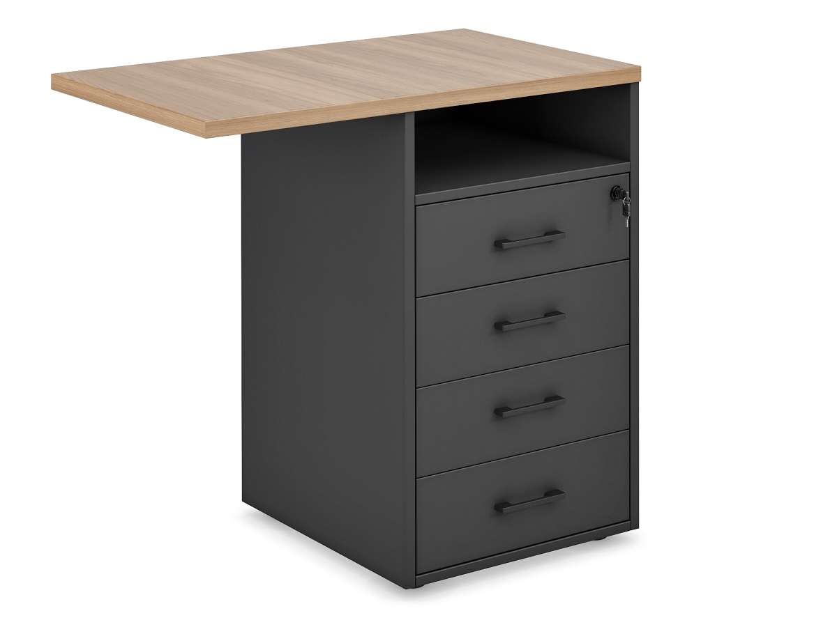 Тумба приставная  4 ящика 790х475 (для криволинейных столов)