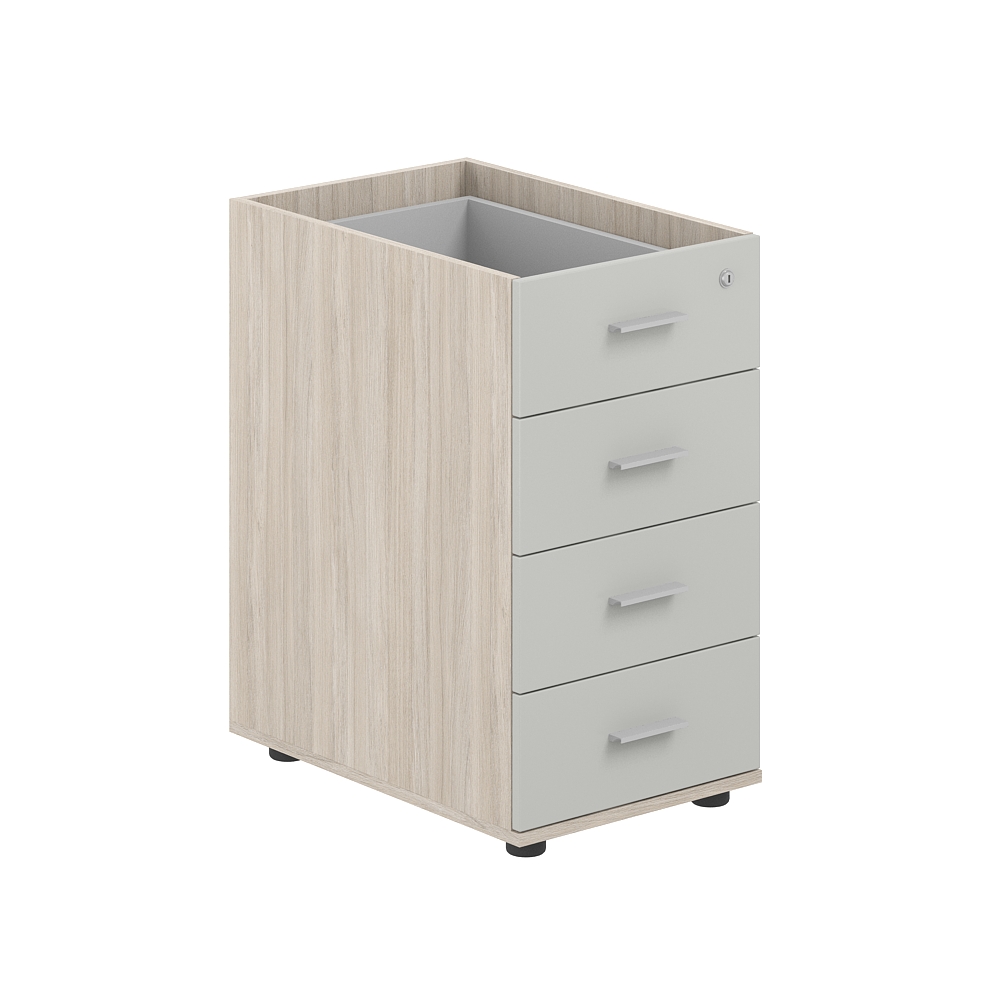 Тумба приставная 400х600х725 с 4 ящ.(метаб), с замком без топа SG.521.OL.SH.M