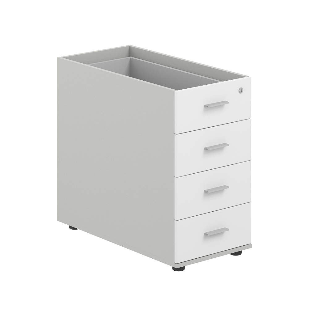 Тумба приставная 400х800х725 с 4 ящ., с замком без топа SG.523.SH.WH