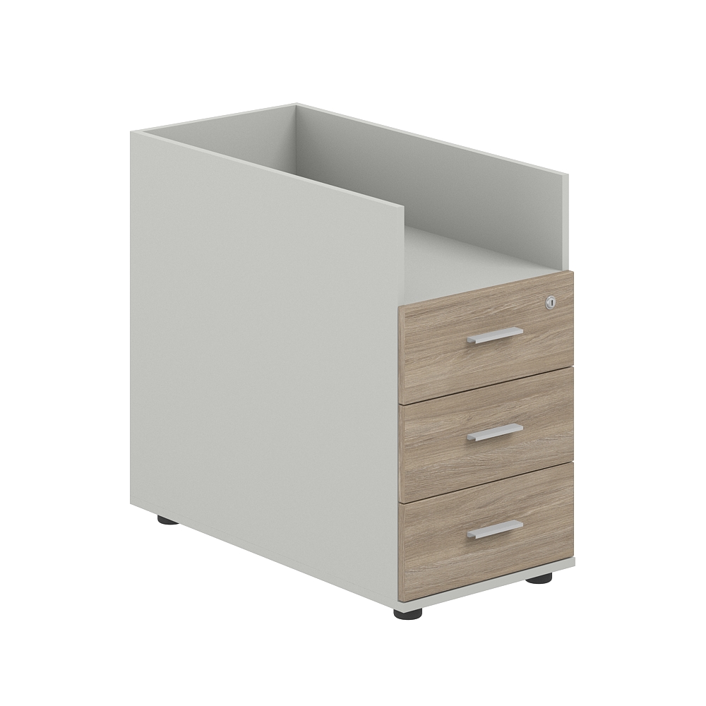 Тумба приставная 400х800х725 с 3 ящ. и нишей, с замком без топа SG.513.SH.OD