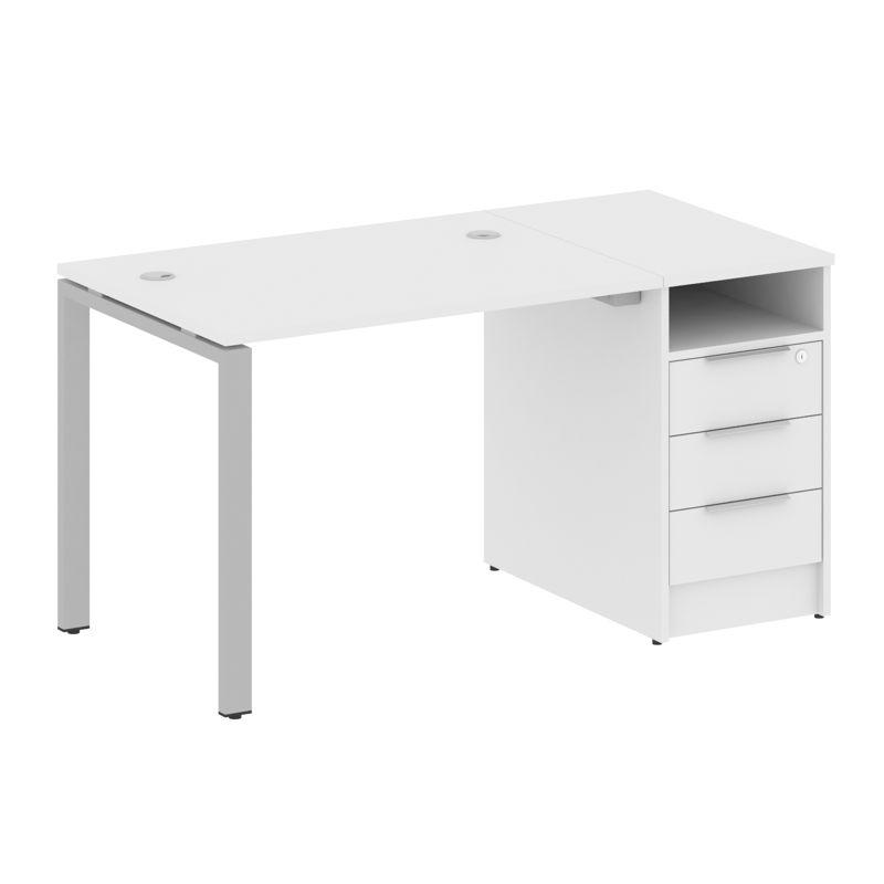 Metal System Рабочая станция с тумбой на П-образном м/к БП.РС-СТП-1.1