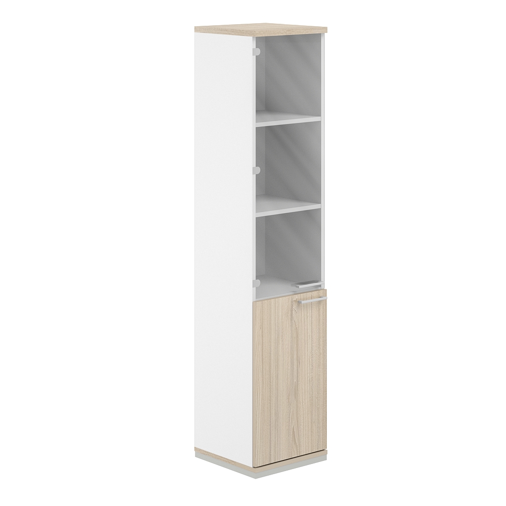 Шкаф 5 ур. 400х400х1833 со стеклом AG.209.WH.AR.AR.GL.L