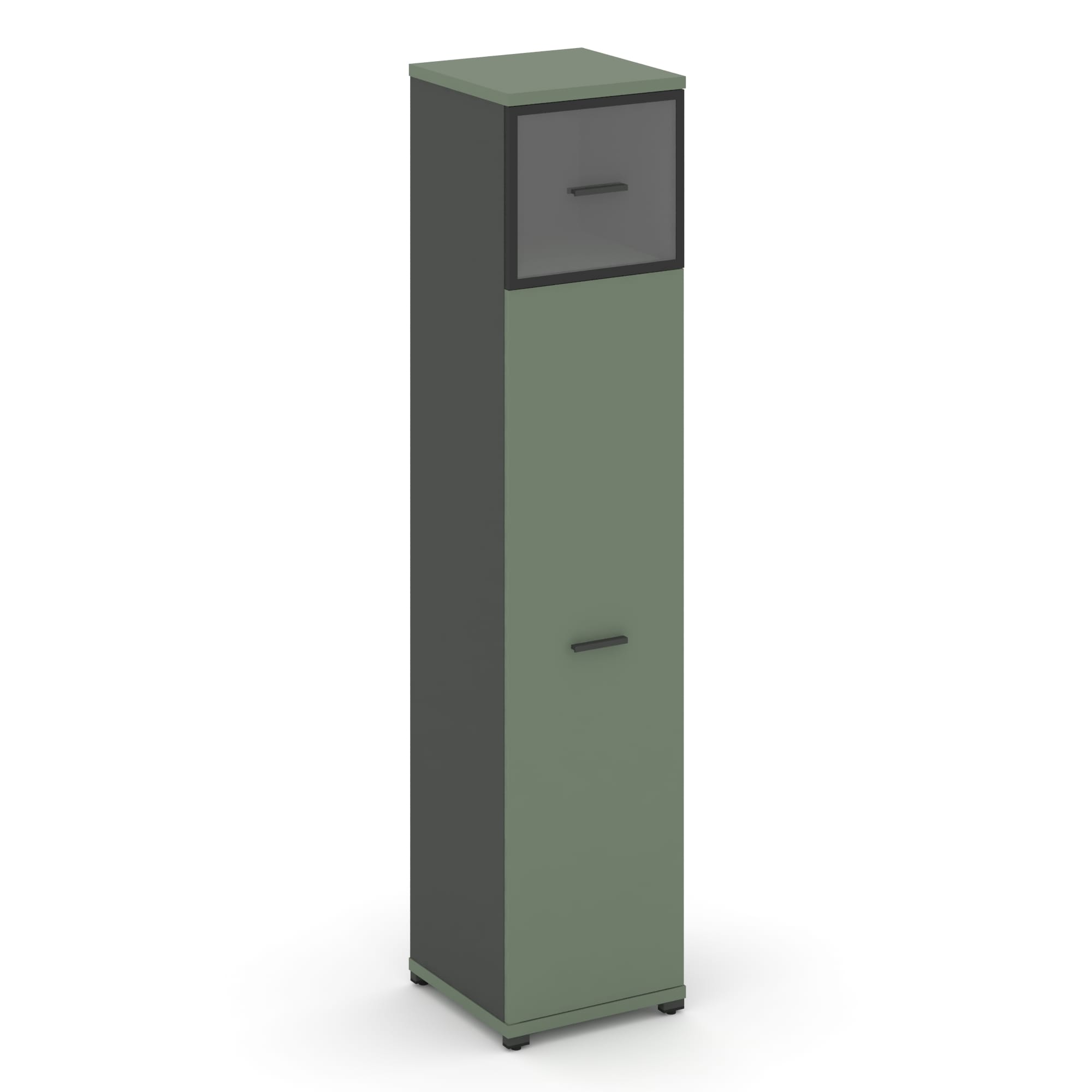 Concept Шкаф 1 узкая секция, 5 ниш CN.STU-517 RPB A Кобо/Антрацит/Металл Антрацит/Прозрачный 420*420